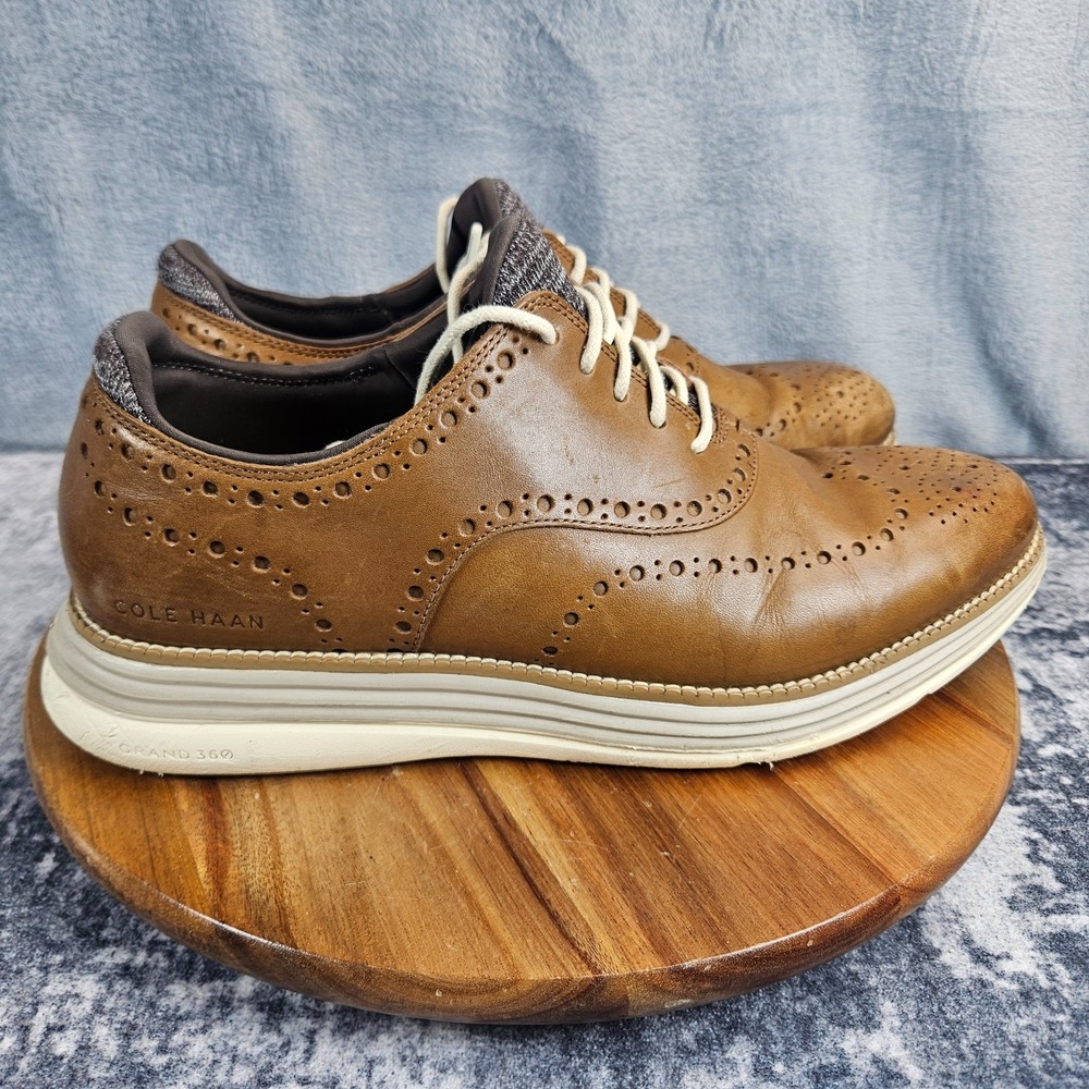 Cole Haan OriginalGrand Ultra Wingtip Oxford Tan Leather C32071 Mens 10.5 M